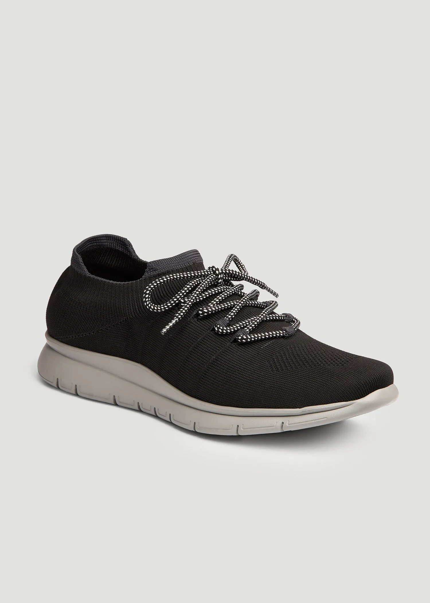 Tall Men's Knit Running Shoes in Black