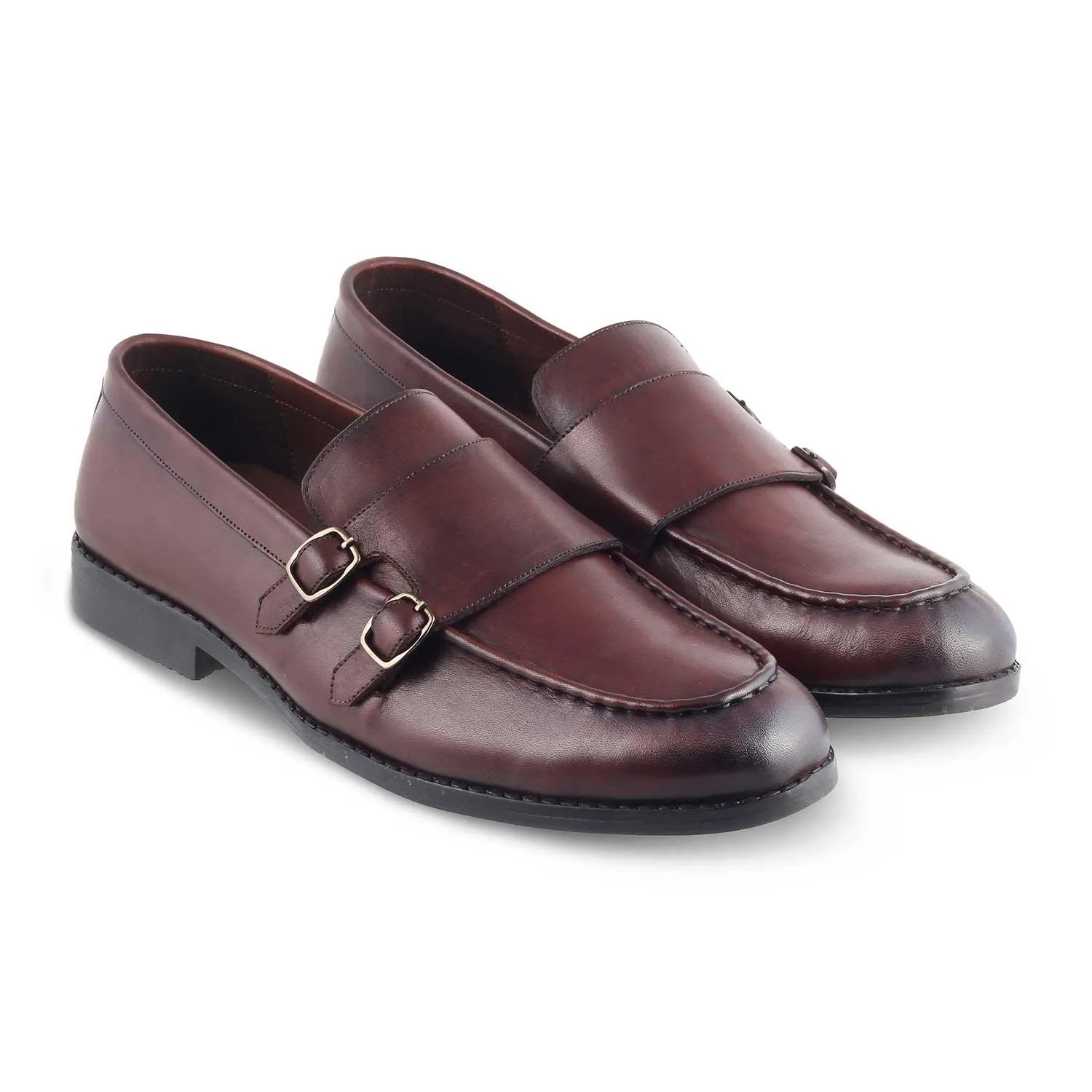 The Bondy Brown Men's Double Monk Shoes Tresmode