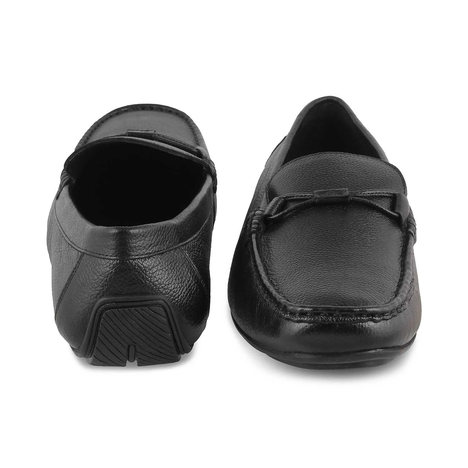 The Levent Black Men's Leather Driving Loafers Tresmode