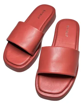 The Perfect Slip-on Slide Sandals in Brick