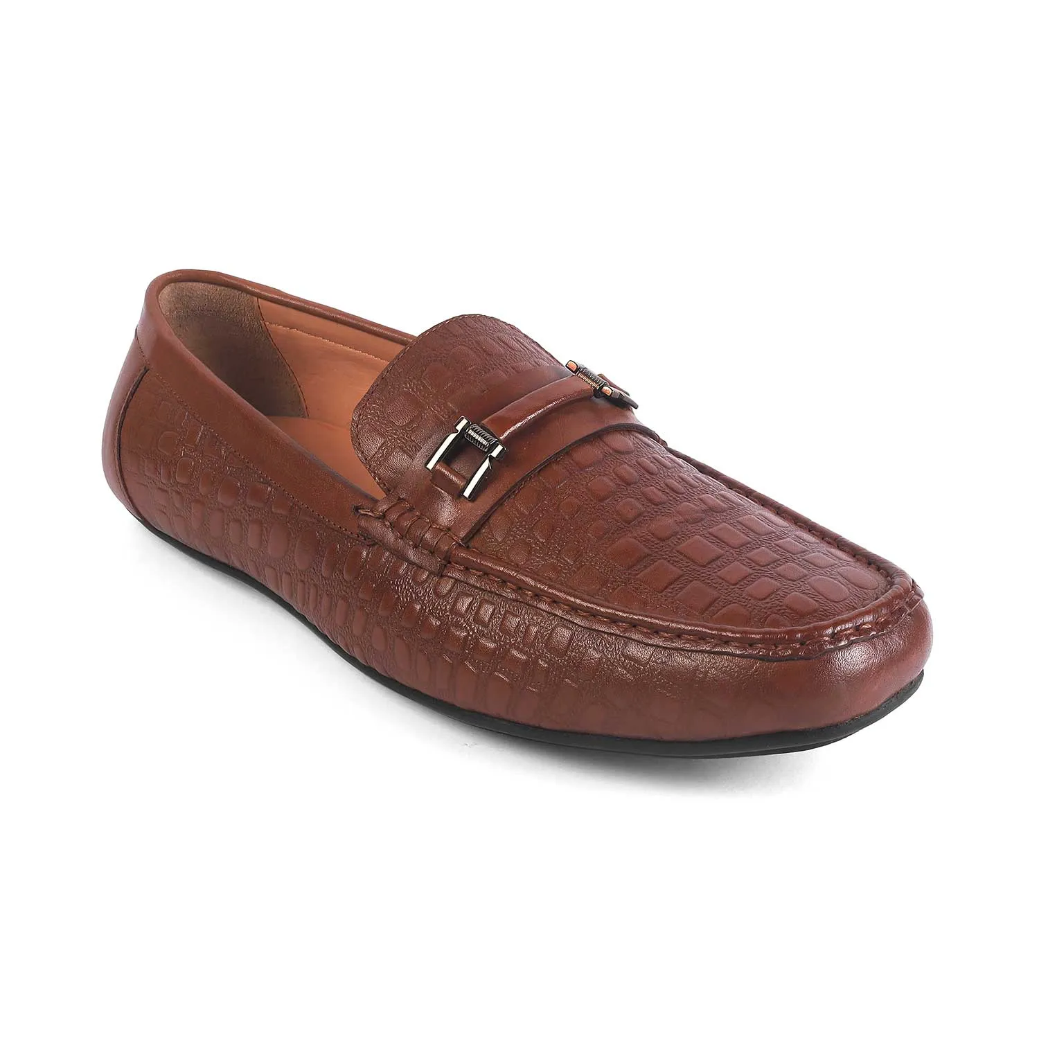 Tresmode Camil Tan Men's Leather Driving Loafers