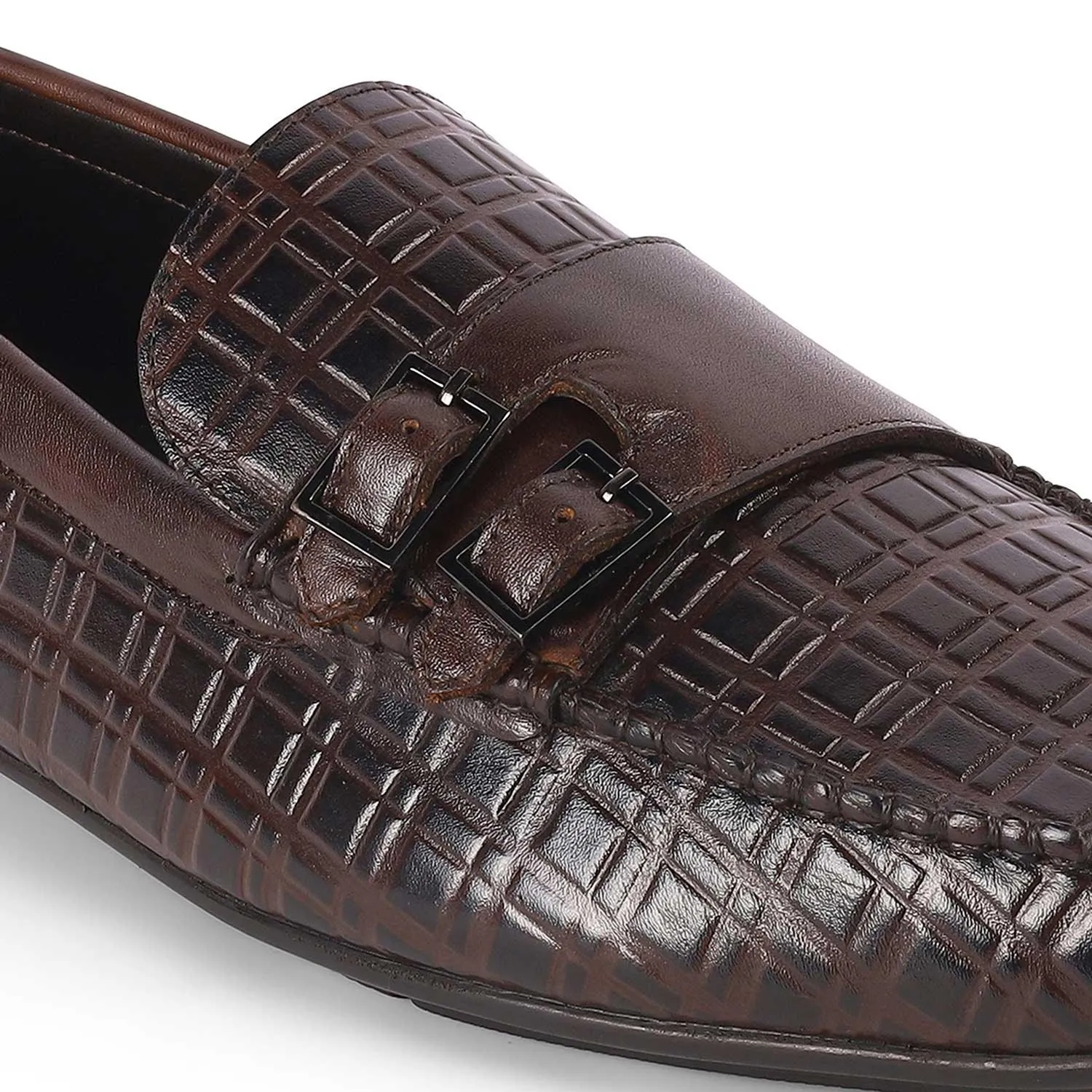 Tresmode Robert Brown Men's Double Monk Shoes