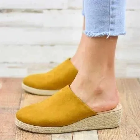 Wedge mules espadrilles wedge slide sandals