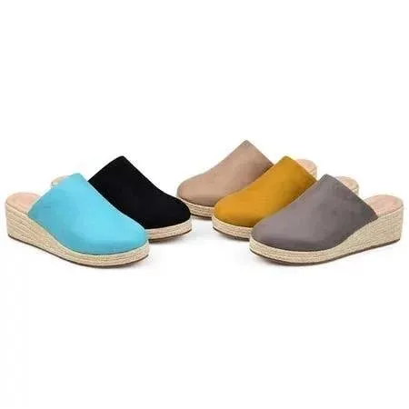 Wedge mules espadrilles wedge slide sandals