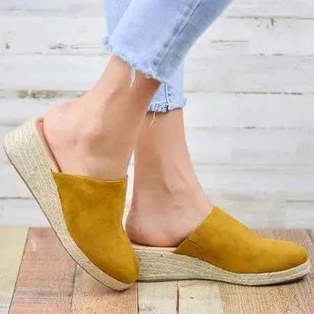 Wedge mules espadrilles wedge slide sandals