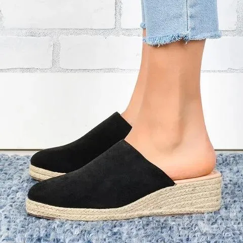 Wedge mules espadrilles wedge slide sandals