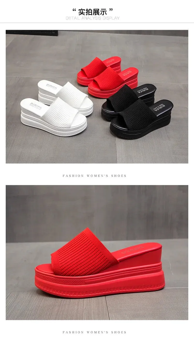 Wedge Thick Heel Casual Pump Slippers