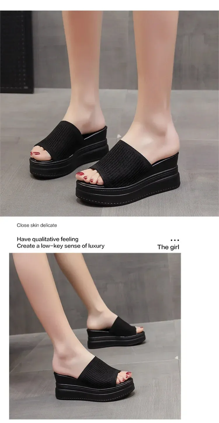 Wedge Thick Heel Casual Pump Slippers