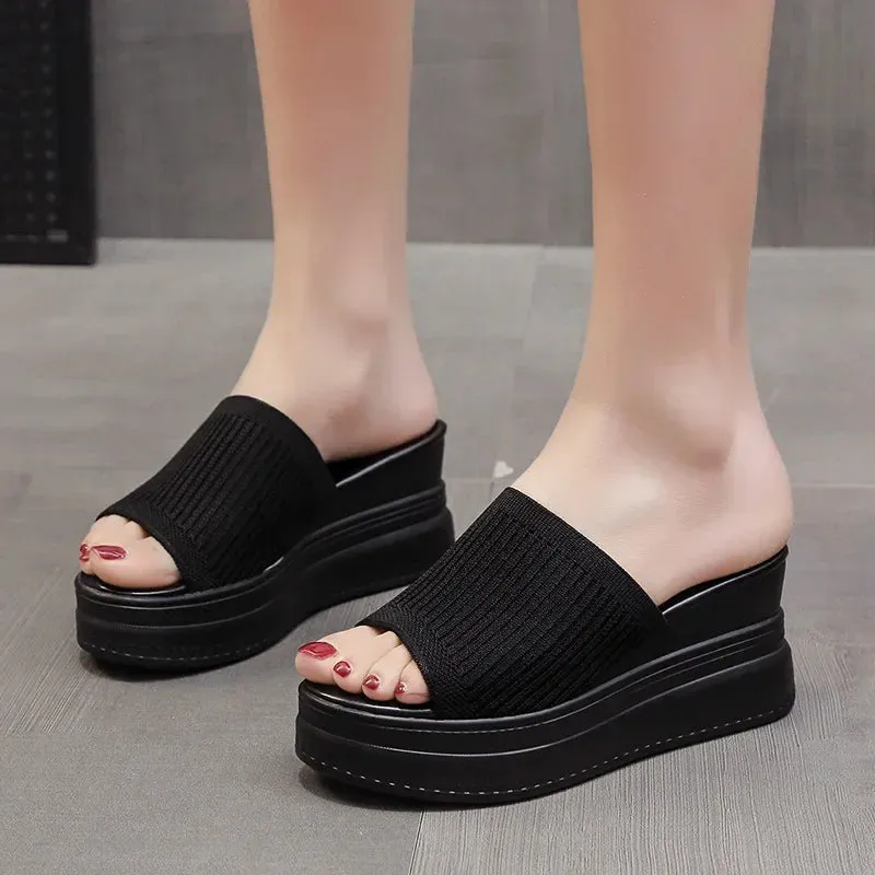 Wedge Thick Heel Casual Pump Slippers