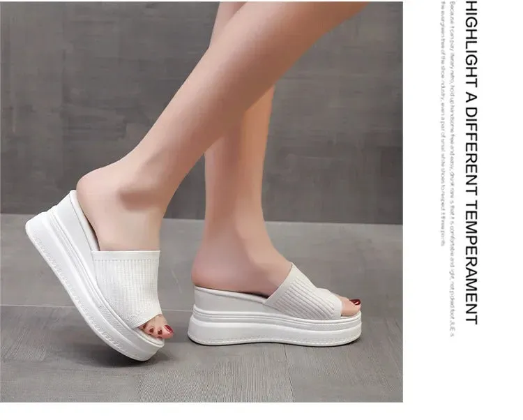 Wedge Thick Heel Casual Pump Slippers