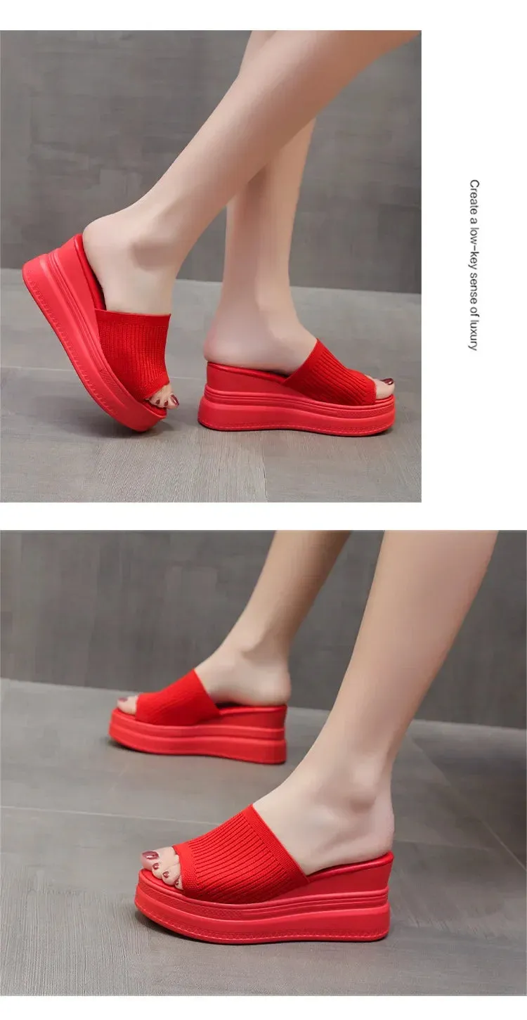 Wedge Thick Heel Casual Pump Slippers