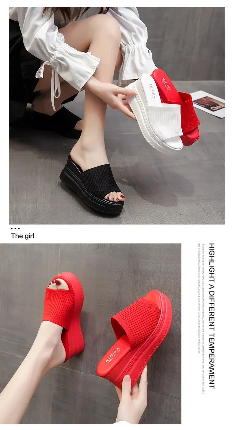 Wedge Thick Heel Casual Pump Slippers